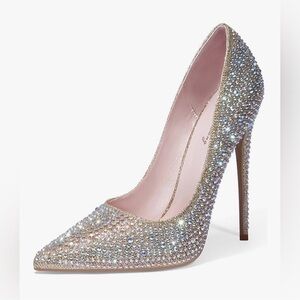 ✨ Elegant Gold Rhinestone Stiletto Heels ✨ New